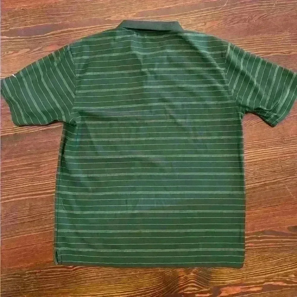 Mens Nike Golf Striped Polo Sz Medium Nike Fit Dry Green  Stripe Short Sleeve - Picture 2 of 5